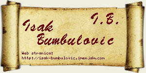 Isak Bumbulović vizit kartica